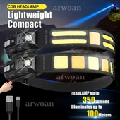 arwoan Sensörlü Ultra Parlak LED+COB Baş Lambası - Şarj Edilebilir, Ayarlanabilir Işın, Şarj Edilebilir Kafa Lambası - 5