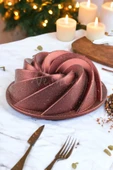 Nishev.com Evini Sev Girift Golden Pink Döküm Kek Kalıbı 26 cm - 1