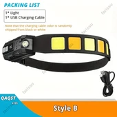 Ultra-Parlak LED + COB Şarj Edilebilir Kafa Feneri – Hareket Sensörlü, Ayarlanabilir Işın, Hafif ve Dayanıklı Tasarım - 7