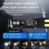 Ultra-Parlak LED + COB Şarj Edilebilir Kafa Feneri – Hareket Sensörlü, Ayarlanabilir Işın, Hafif ve Dayanıklı Tasarım - 3