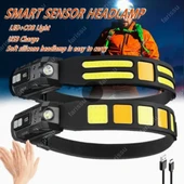 Ultra-Parlak LED + COB Şarj Edilebilir Kafa Feneri – Hareket Sensörlü, Ayarlanabilir Işın, Hafif ve Dayanıklı Tasarım - 1