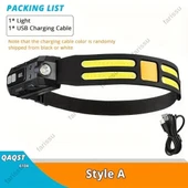 Ultra-Parlak LED + COB Şarj Edilebilir Kafa Feneri – Hareket Sensörlü, Ayarlanabilir Işın, Hafif ve Dayanıklı Tasarım - 8