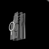 Galaxy S25 Ultra Kılıf Magsafe Şarj Özellikli Şeffaf Sert PC Embos Kapak - 12