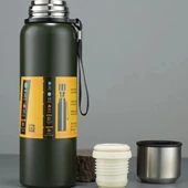 Perlotus 304 L Çelik 750 ml Vakumlu Yeşil Kamp ve Piknik Termosu - 3