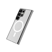 Galaxy S25 Ultra Kılıf Magsafe Şarj Özellikli Şeffaf Sert PC Embos Kapak - 6