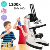 Mikroskop Taşınabilir Set 28 Parça Eğitim Mikroskop Kiti 300x 600x Ve 1200x Çocuklara - 2