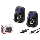 Hadron HD6054 Bilgisayar Speaker  1.1 LEDLİ SİYAH - 2
