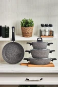 Gris Biogranit 7 Parça Tencere Seti 5049SERI - 5