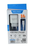 Megatech CC-03 (MT-Ct34 )3.4A Type-C Usb Kablo+ Ev Şarj Adaptör Hızlı Şarj - 2