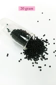 Dökme Cam Kum Boncuk (11/0) 2 mm - 20 Gram -  Siyah - BNC010 - 1