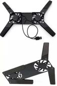 2 Fanlı Notebook Soğutucu Portatif Katlanabilir Laptop Soğutucu Fan Usbli Stand Bilgisayar Fanı - 3