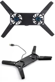 2 Fanlı Notebook Soğutucu Portatif Katlanabilir Laptop Soğutucu Fan Usbli Stand Bilgisayar Fanı - 2