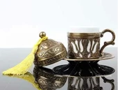 Osmanlı Motifli Kahve Fincanı - Sarı - 1