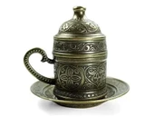 Osmanlı Motifli Kahve Fincanı - Sarı - 2