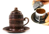Osmanlı Motifli Kahve Fincanı - Bakır - 1