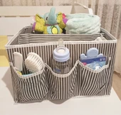 Tutturma Aparatlı Bebek Beşik Başucu Düzenleyici Kapaklı 5 Bölmeli Organizer - 2