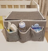 Tutturma Aparatlı Bebek Beşik Başucu Düzenleyici Kapaklı 5 Bölmeli Organizer - 4