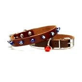 Nazar Boncuklu Kedi Ve Küçük Irk Köpek Tasması 1x14-18 cm Kahve XSmall - 1