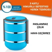 Sefer Tası Yemek Termosu Saklama Kabı Termosu 3lü - Çelik - 2