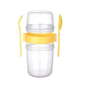 Çift Hazneli - Çatal Kaşıklı Portatif Müsli -atıştırmalık Kabı 650 Ml - 3
