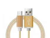 Android Örgü Şeklinde Renkli Çelik Şarj Data Kablosu - Gold - 3