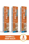PetLook Kedi Maltı Hairball Tüy Yumağı Önlemeyi Destekleyen Kedi Maltı, Kedi Ödülü, Kedi Vitamini 3'lü Set - 1