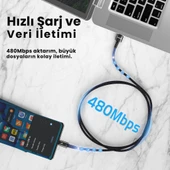 Essager 3 Metre 80W 7A USB to Type-C Süper Hızlı Data Şarj Kablosu, Ultra Dayanıklı Şarj ve Data Kablosu - 2