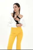 Crop Blazer Kısa Ceket - Ekru thumbnail 5