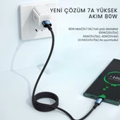 Essager 3 Metre 80W 7A USB to Type-C Süper Hızlı Data Şarj Kablosu, Ultra Dayanıklı Şarj ve Data Kablosu - 3