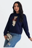 EYSHAN Teddy Bear Ayıcıklı Kazak- Kadın Triko Kazak Standart Beden - 6