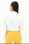 Crop Blazer Kısa Ceket - Ekru thumbnail 7