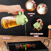 Porsima ALK-1900 Çok Amaçlı Cam Sprey Şişe -Yağdanlık Limon Sirke Sos Püskürtücü, Sızdırmaz Standlı Yağdanlık Yeşil thumbnail 2