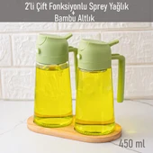 Porsima ALK-1900 Çok Amaçlı Cam Sprey Şişe -Yağdanlık Limon Sirke Sos Püskürtücü, Sızdırmaz Standlı Yağdanlık Yeşil thumbnail 1