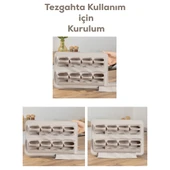 Porsima 1116-1167 Kendinden Yapışkanlı Tezgah Üstü Standlı Döner Kapaklı ve Cappuccino Beyaz Random Baharatlık Seti - 4