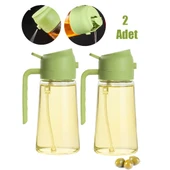 Porsima ALK-1900 Çok Amaçlı Cam Sprey Şişe -Yağdanlık Limon Sirke Sos Püskürtücü, Sızdırmaz Standlı Yağdanlık Yeşil thumbnail 6