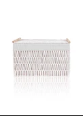 The Mia Cesta Hasır Organizer Sepet Beyaz 57x36x37 Cm SPT0074 - 3