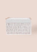 The Mia Cesta Hasır Organizer Sepet Beyaz 57x36x37 Cm SPT0074 - 2