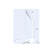 Pilli Ledli Masa Lambası 3 Kademeli Okuma Işığı Çalışma Lambası Beyaz Işık Usb Kablolu - 3