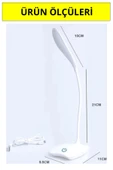 Pilli Ledli Masa Lambası 3 Kademeli Okuma Işığı Çalışma Lambası Beyaz Işık Usb Kablolu - 8