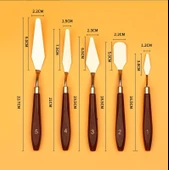 Cbtx 10 Adet Ahşap Saplı 5 Akrilik Boya Guaj Boya Bıçağı - 3