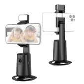 Otomatik Yüz Takipli Standlı Selfie Tripod 360° Dönüş LED Işık Vlog Canlı Yayın Videosu için - 1