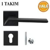 Güneş Yale Kapı Kolu Mat Siyah Sağa Sola Uygun Ön Arka Yale Dış Kapısı 1 Takım - 1