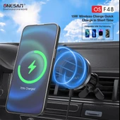 Onesam F48 15W Magsafe Kablosuz Şarjlı Araç Telefon Tutucu - 5