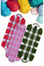 El Örgüsü Banyo Lifi -Çeyizlik lif- Kese 19x50 cm 3lü Takım - 1