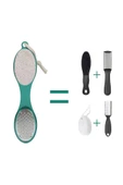 Ayak Topuk Bakımı 4 Fonksiyon Törpü Ölü Deri Nasır Giderici Ponza Taşı Temizlik Fırçası Peeling Set - 4