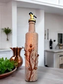 Özel Tasarım El Yapımı Rose Gold Zeytin ve Zetyindalı Detaylı Yağdanlık, Sosluk, Sirkelik, Mutfak Dekor - 1