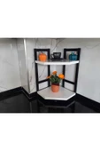 AKIS HOME Tezgah Üstü Köşe Raf İkili Beyaz - 1