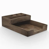 Woodsaka Reka Masaüstü Organizer & A4 Kağıt Tepsisi - Ceviz Ağacından - 2