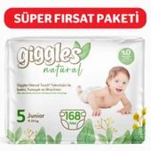 Giggles Natural 5 Numara Juniour Pamuklu Bebek bezi 168 Adet - 1