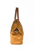 Mevo Büyük Boy Hakiki Süet Deri Kahverengi Kadın El ve Omuz Çantası thumbnail 2